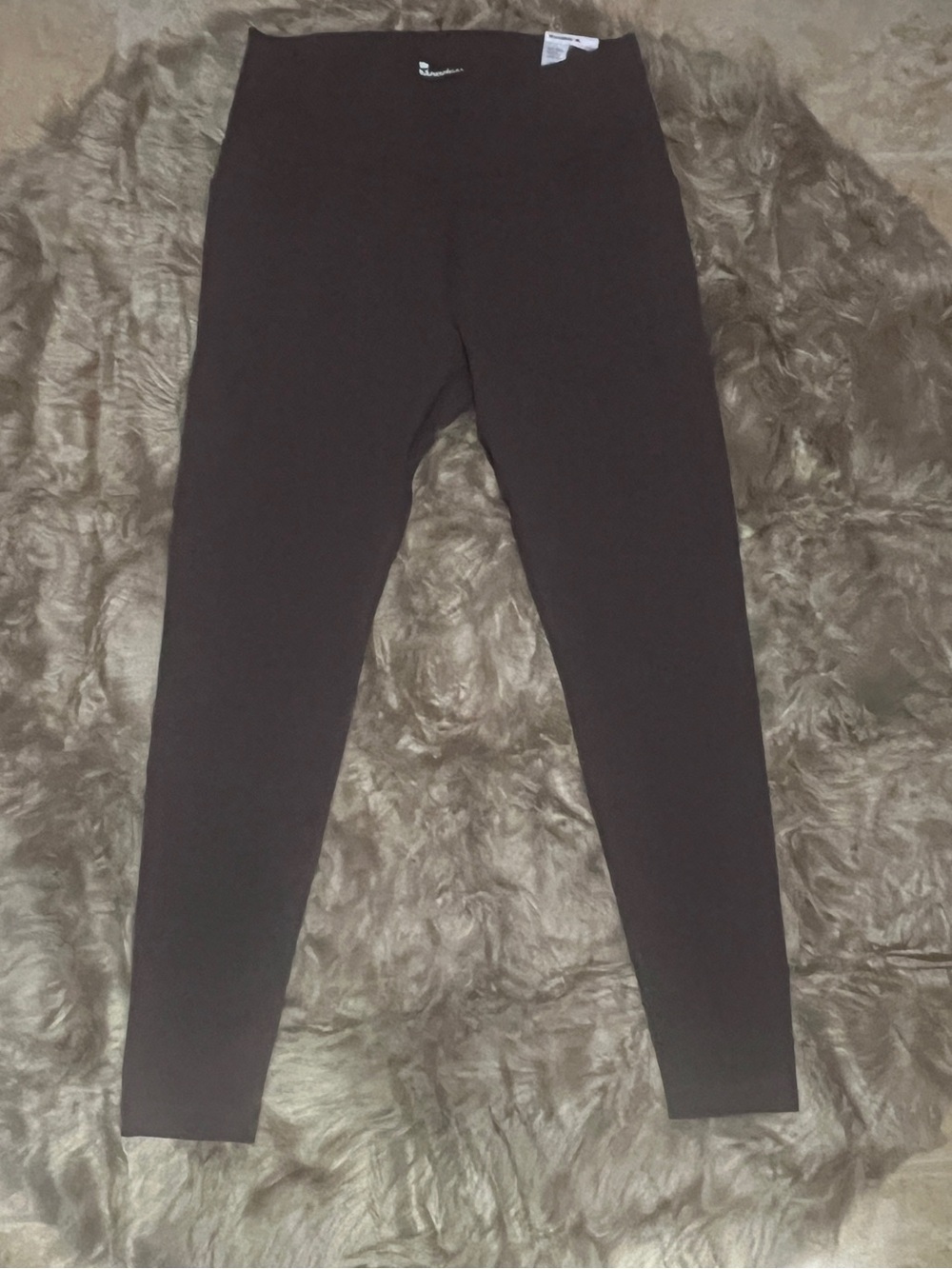 Women’s brown ribbed Leggings - mondetta Comfortable Stretch Bottoms